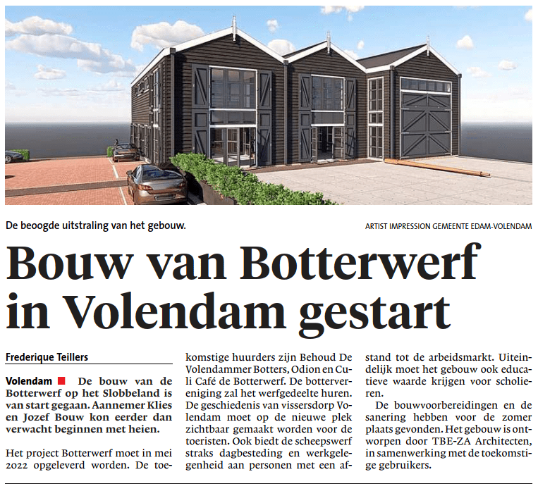 Start Project Botterwerf in Volendam